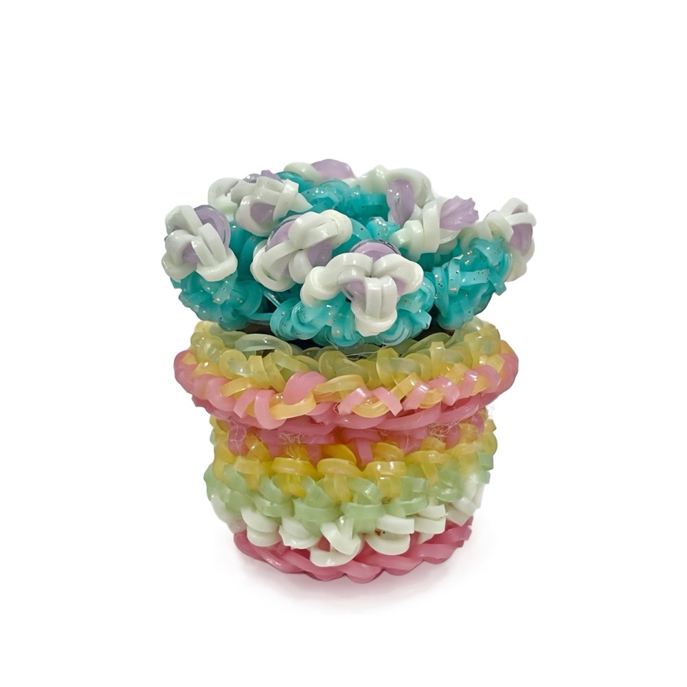 Loomigurumi Succulent Handmade/Homemade Rainbow Loom Multi Glitter
